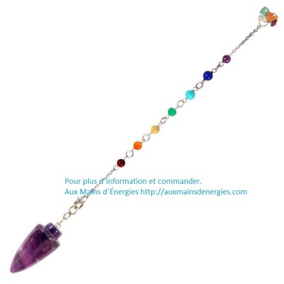 PENDULE CHAKRAS AMETHYSTE 