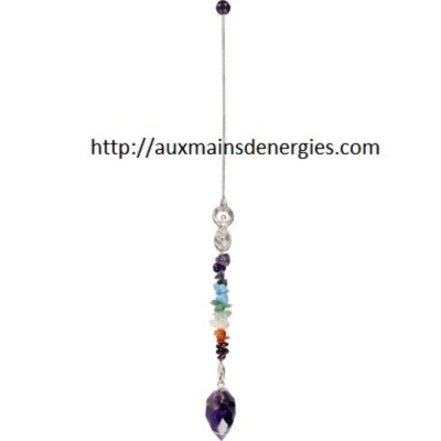 PENDULE-AMÉTHYSTE  CHAKRAS-AM