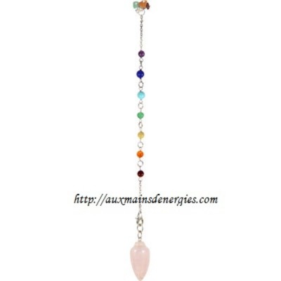 PENDULE-CHAKRA QUARTZ ROSE  