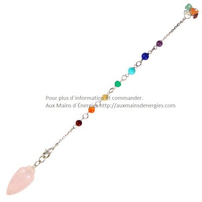 PENDULE-CHAKRA QUARTZ ROSE  