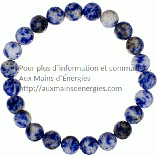 BRACELET ÉLASTIQUE EN PERLES-SODALITE 8MM