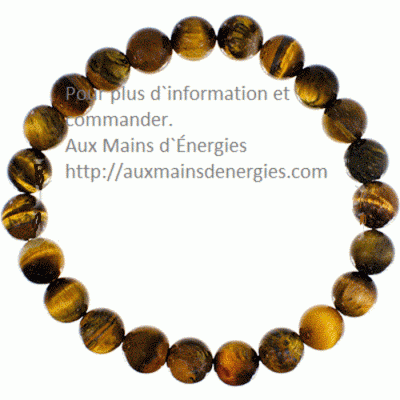 BRACELET ÉLASTIQUE EN PERLES-OEIL DE TIGRE 8MM