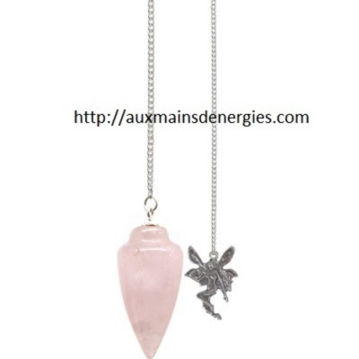 PENDULE GEMME — QUARTZ ROSE +FÉE 