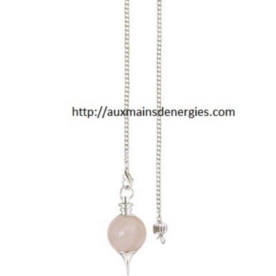 PENDULE-SEPHOR ROSE QTZ NICKELÉ