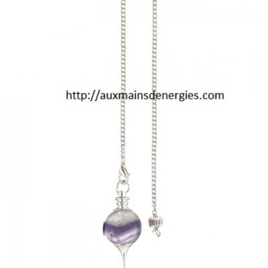PENDULE SÉPHOROTON-PLAQUÉ NICKEL/FLUORITE