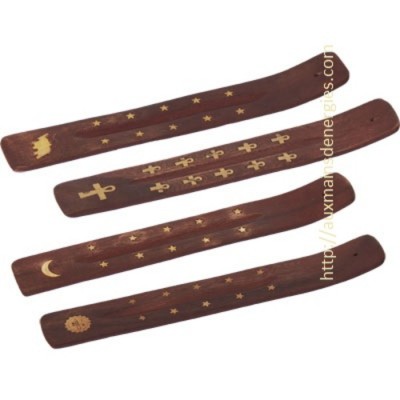PORTE-ENCENS EN BOIS ET CUIVRES (CHAQUE)