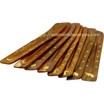 PORTE-ENCENS EN BOIS ET CUIVRES (CHAQUE)