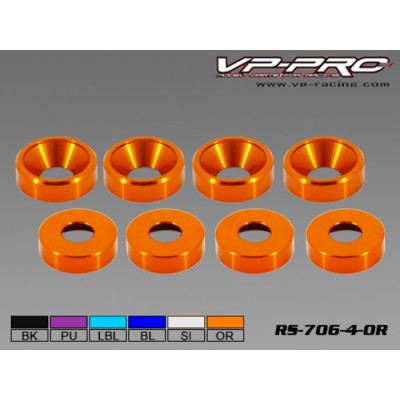 Aluminium countersink washer(4mm)(orange)
