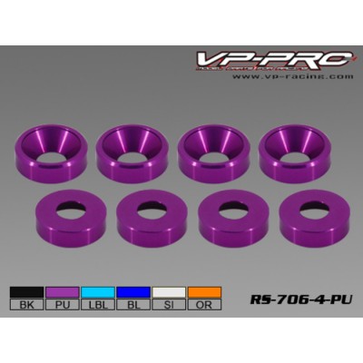 Aluminium countersink washer 4mm Mauve