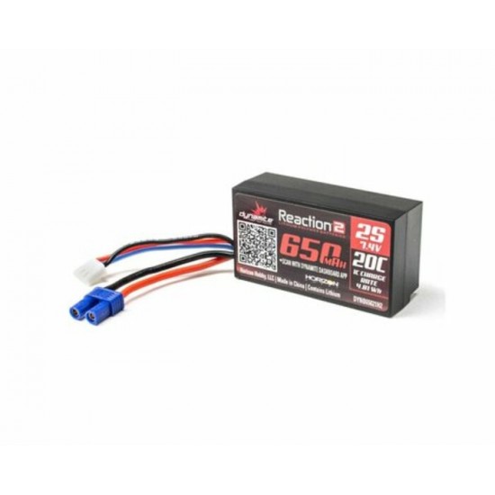 Dynamite Reaction 2S 20C boitier rigideLiPo Batterie w/EC2 Connecteur (7.4V/650mAh)