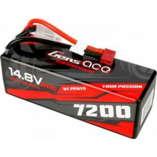 Gens Ace 4S LiPo Battery 60C (14.8V/7200mAh)...