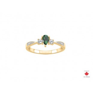 Bague 10 k Émeraude cz