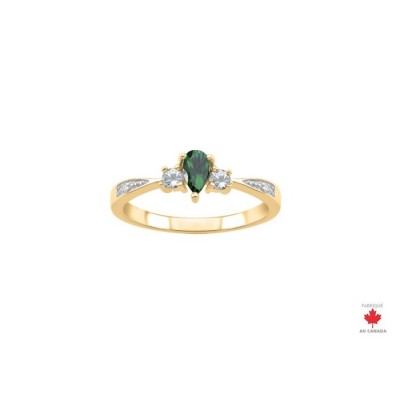 Bague 10 k Émeraude cz