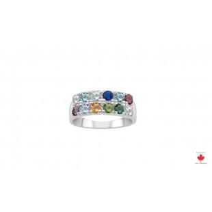 Bague Familiale argent 3 à 12 pierres