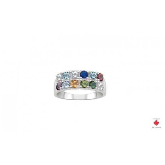 Bague Familiale argent 3 à 12 pierres