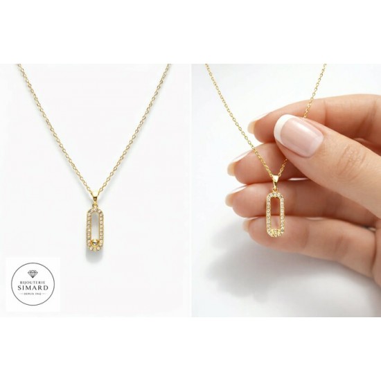 Ch et pendentif 10 k cz