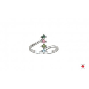 Bague Familiale argent 3 à 12 pierres