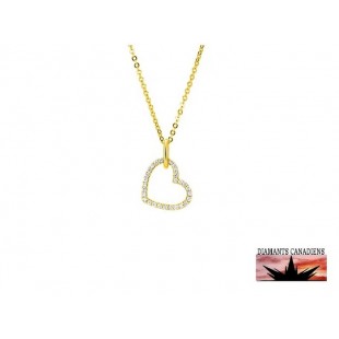 Ens . pendentif coeur diamants canadiens