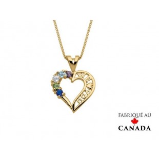 Pendentif familiale 3 à 7 pierres cz 10 k