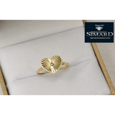 Bague cœur en or  10k