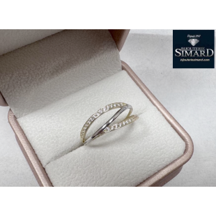 Bague 10 k cz 2 tons