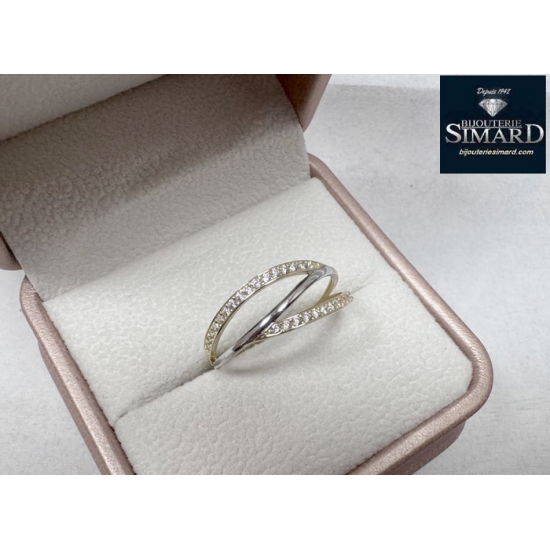 Bague 10 k cz 2 tons