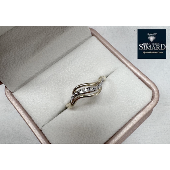 Bague 10 k  2 tons