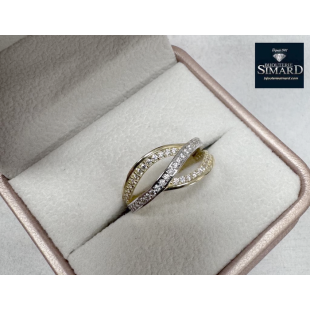 Bague 10 k cz 2 tons