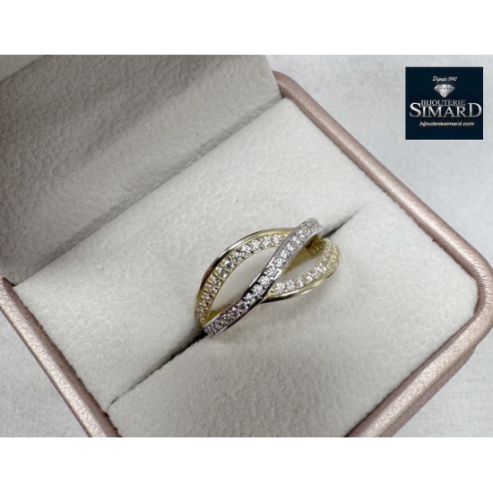 Bague 10 k cz 2 tons