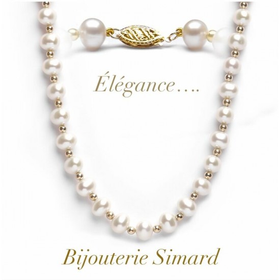 Collier perles et 10 k