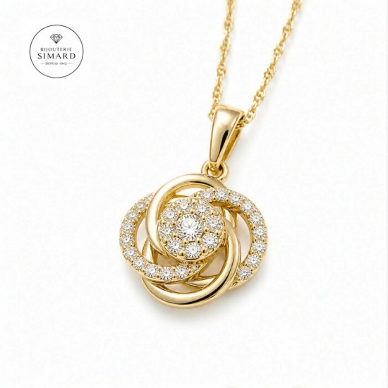 Ch et pendentif 10 k cz