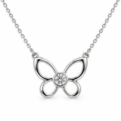 Collier papillon en argent avec cz LEGEND