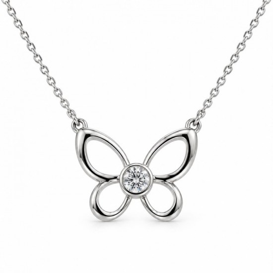 Collier papillon en argent avec cz LEGEND