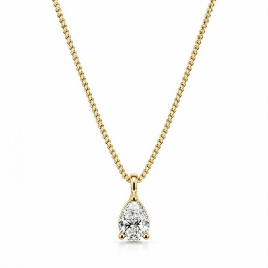 Ensemble chaine et pendentif  diamant de laboratoire taille poire LUJO