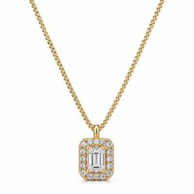 Ensemble chaine et pendentif  diamant de...