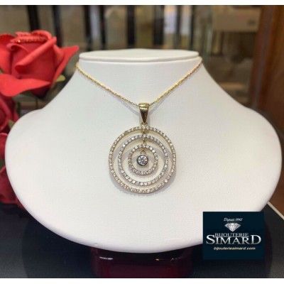 Chaine et pendentif  or 10 k et cz