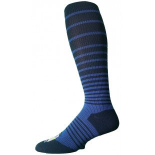 BAS DE COMPRESSION - MARIN RAYÉ BLEU ÉLECTRIQUE