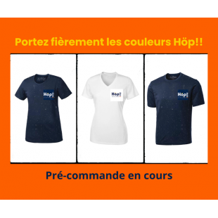 t-shirt blanc ou marine, col en V ou col rond