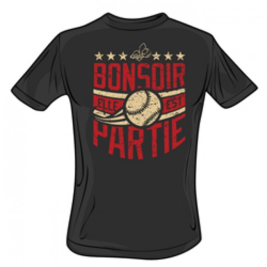 T-shirt "Bonsoir elle est partie" noir