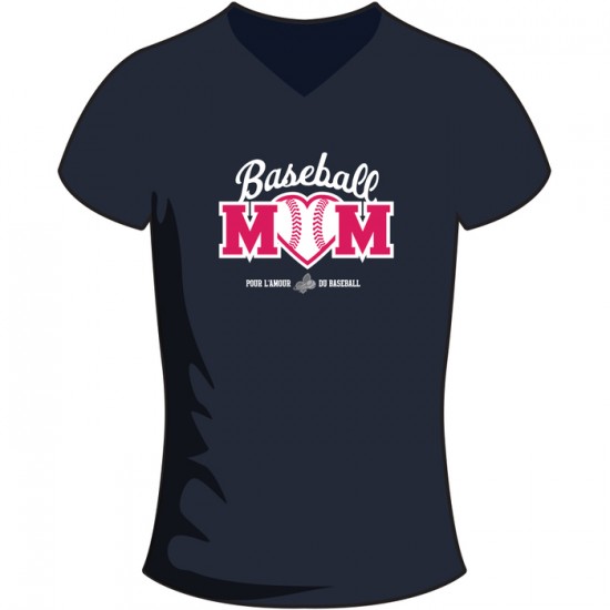 T-shirt "Baseball Mom" bleu marine