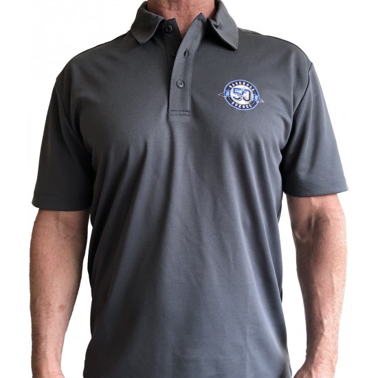 Polo Baseball Québec gris charcoal (logo 50e anniversaire)