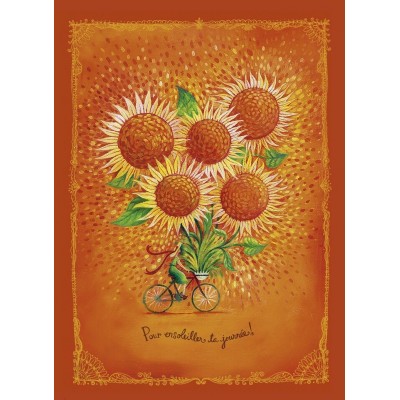 Fleurs soleil à vélo