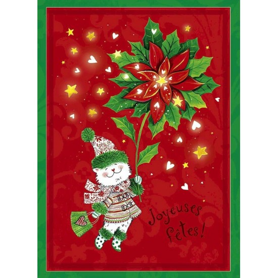 Chaton au poinsettia