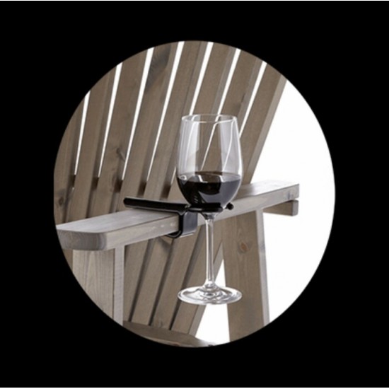 Support à verre de vin pour chaise extérieur (Winehooke noir)