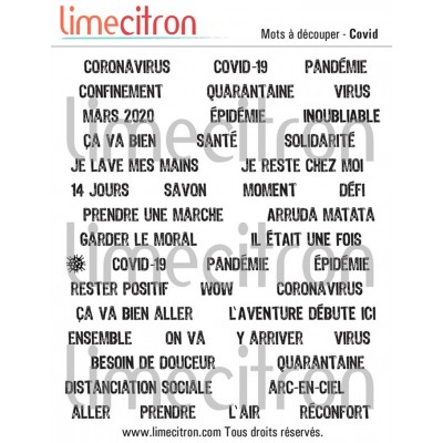 Feuille de mots - Covid19 