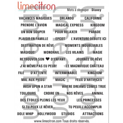 Feuille de mots - Disney