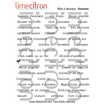 Feuille de mots - Automne