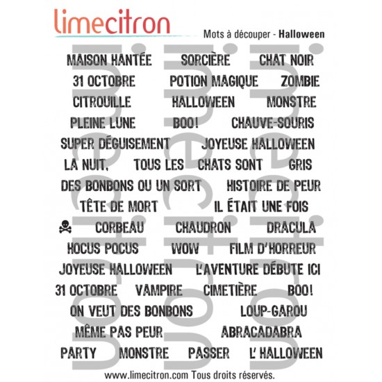 Feuille de mots - Halloween