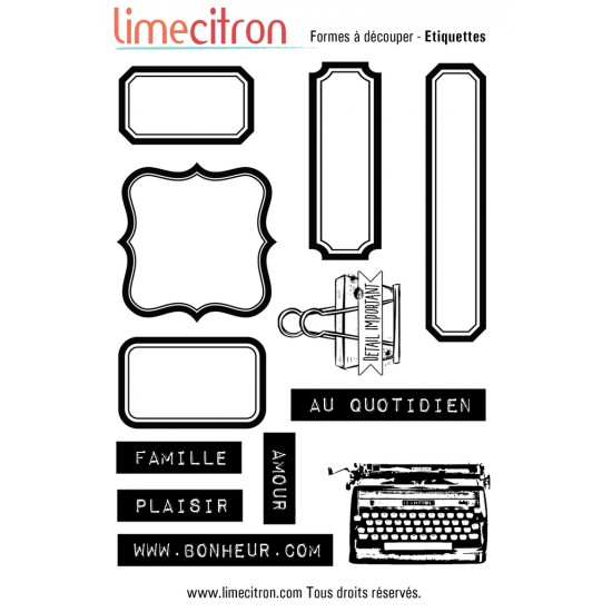Feuille de formes à découper - Étiquettes