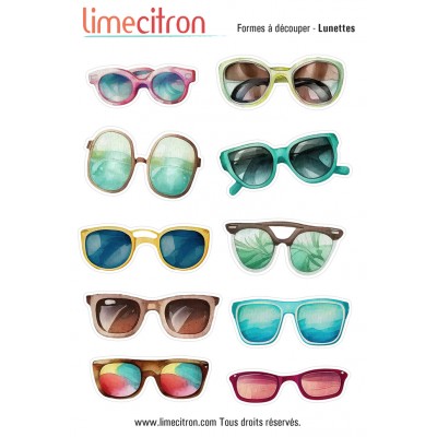 Feuille de formes à découper - Lunettes